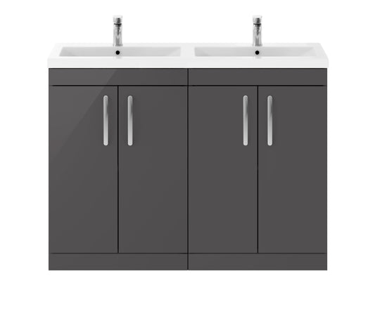 nuie 1200mm floor standing cabinet with double ceramic basinath075f, Nuie, Sink Vanity Unit, Basin Unit, 1