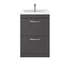 Athena Gloss Grey 600mm Floor Standing Cabinet With Mid Edge Basin