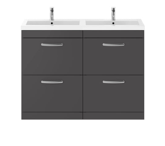 nuie 1200mm floor standing cabinet with double basinath076c, Nuie, Sink Vanity Unit, Basin Unit, 1