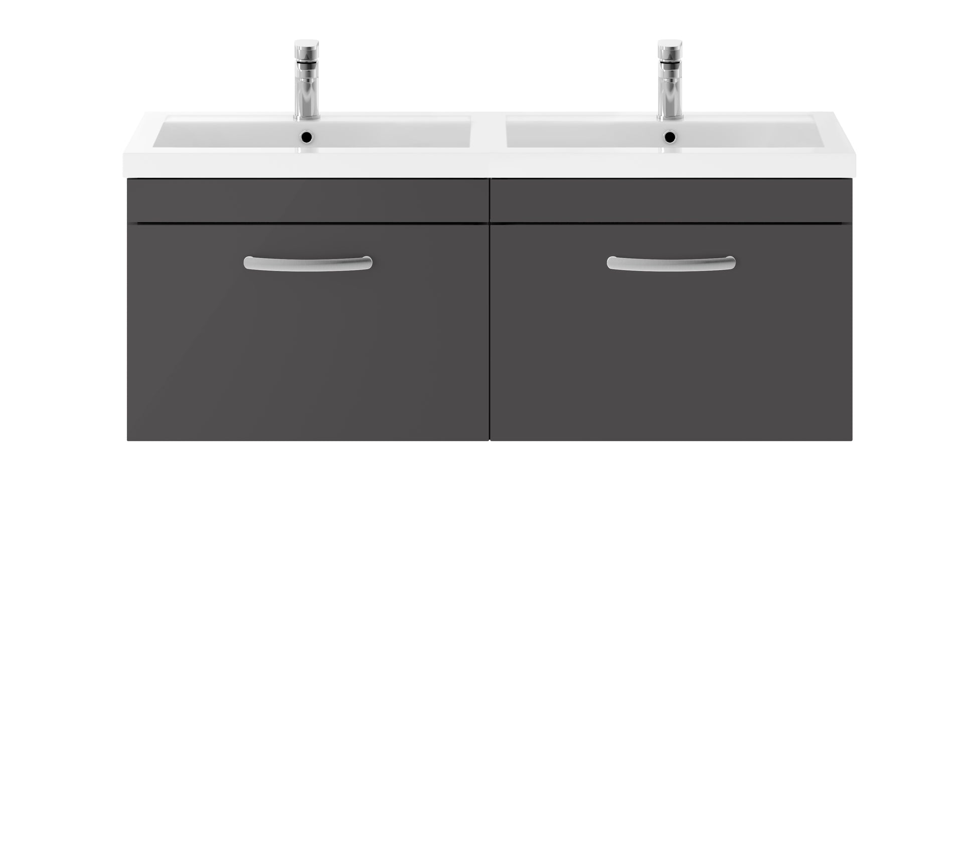 Nuie 1200mm Wall Hung Cabinet With Double Basin