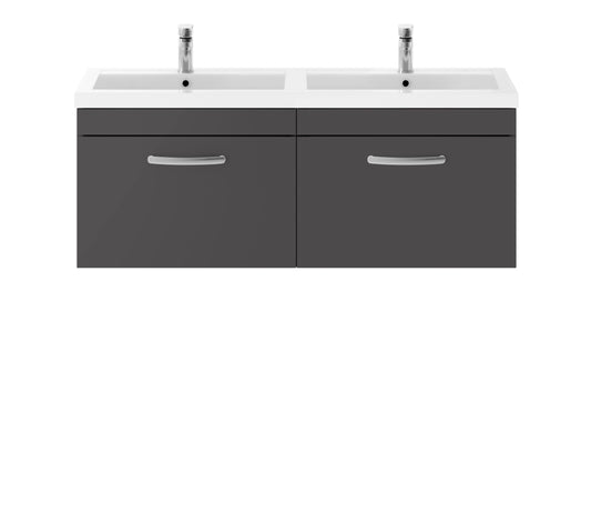 Nuie 1200mm Wall Hung Cabinet With Double Basin