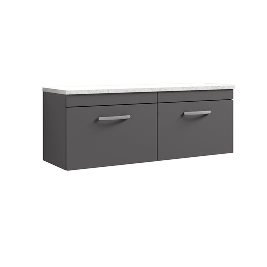 Nuie 1200mm Wall Hung 2-Drawer Unit & Laminate Worktop