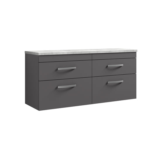 Nuie 1200mm Wall Hung 4-Drawer Unit & Laminate Worktop