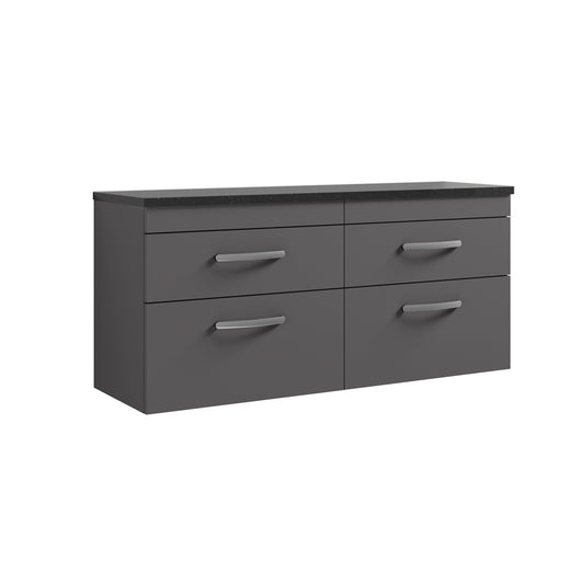 Nuie 1200mm Wall Hung 4-Drawer Unit & Laminate Worktop