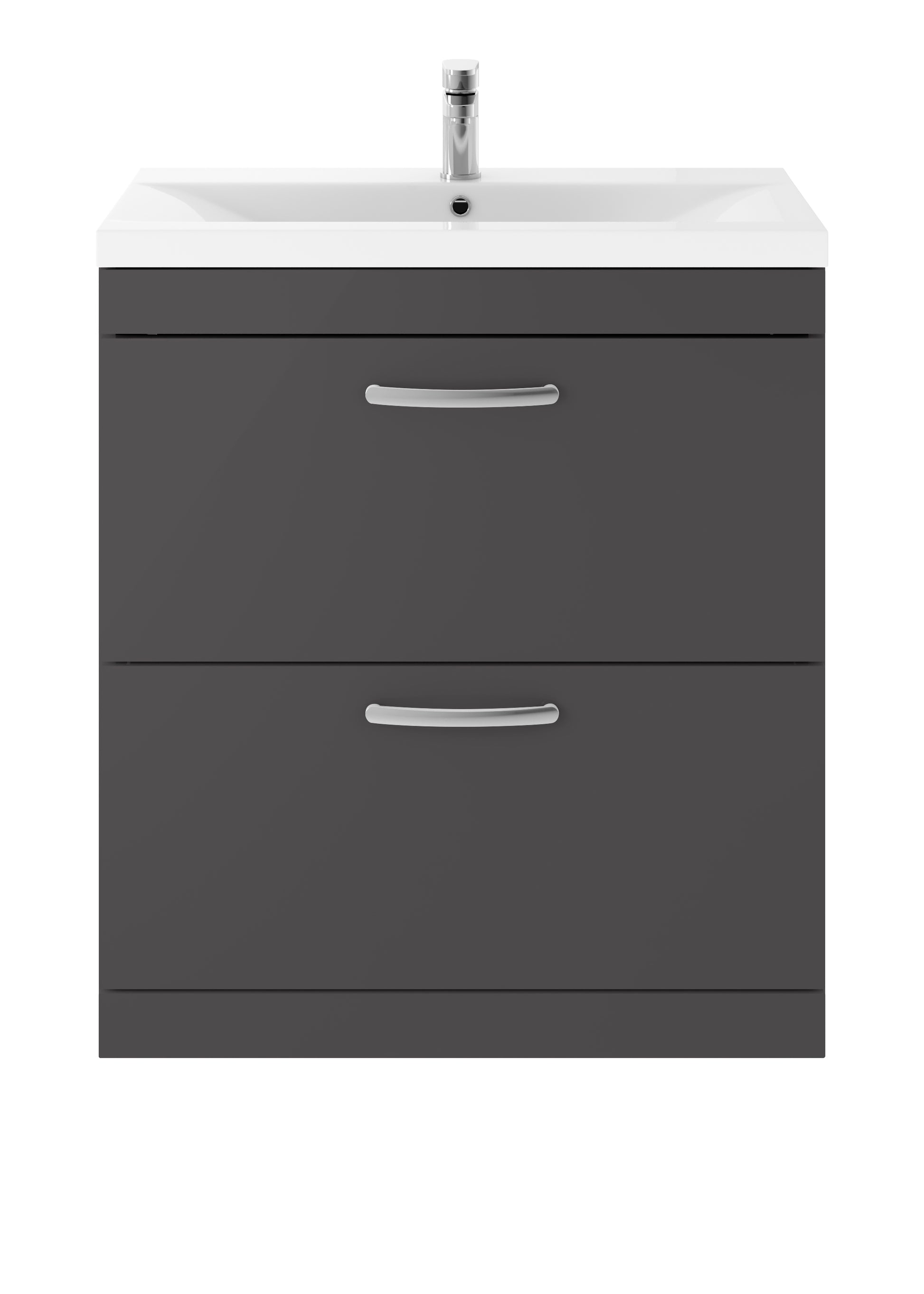 Nuie Athena 800mm Gloss Grey Floor Standing Cabinet With Mid-Edge Basin