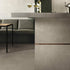Modern kitchen with azuma gray tiles and a counter