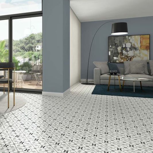 bello brighton matt grey patterned floor tiles 45x45mm, Floor Tiles, Patterned Tiles, Porcelain Tiles, Wall Tiles, Grey Tiles, 1