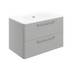 bianca 810mm 2 drawer wall unit basin grey gloss, Alessio, Wall Hung Vanity Unit, 2
