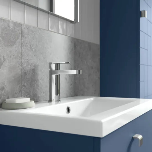 Binsey Basin Mixer With Push Button Waste Chrome