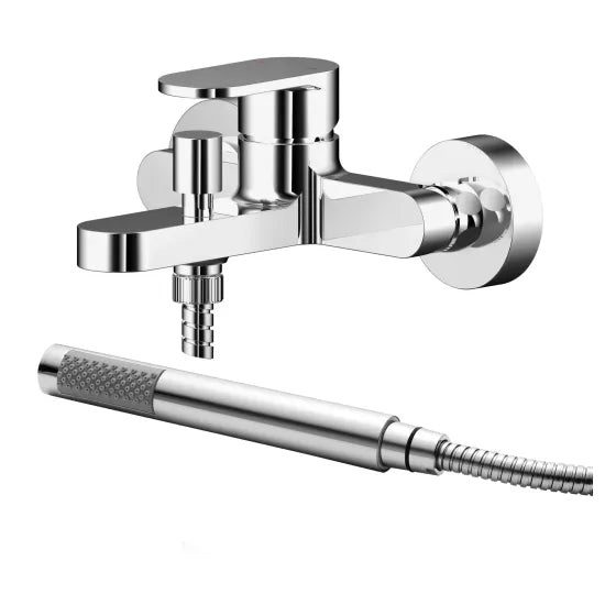 Binsey Wall Mounted Bath Shower Mixer Tap With Shower Kit Chrome