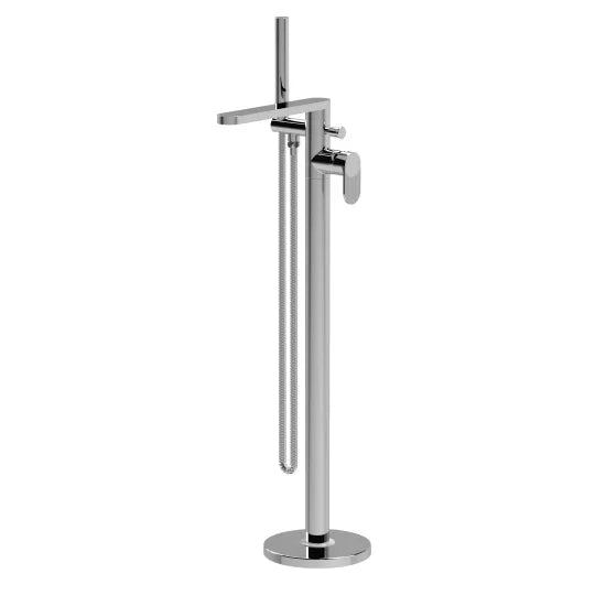 Cyprus Fluted Freestanding Bath Shower Mixer Tap With Shower Kit Chrome