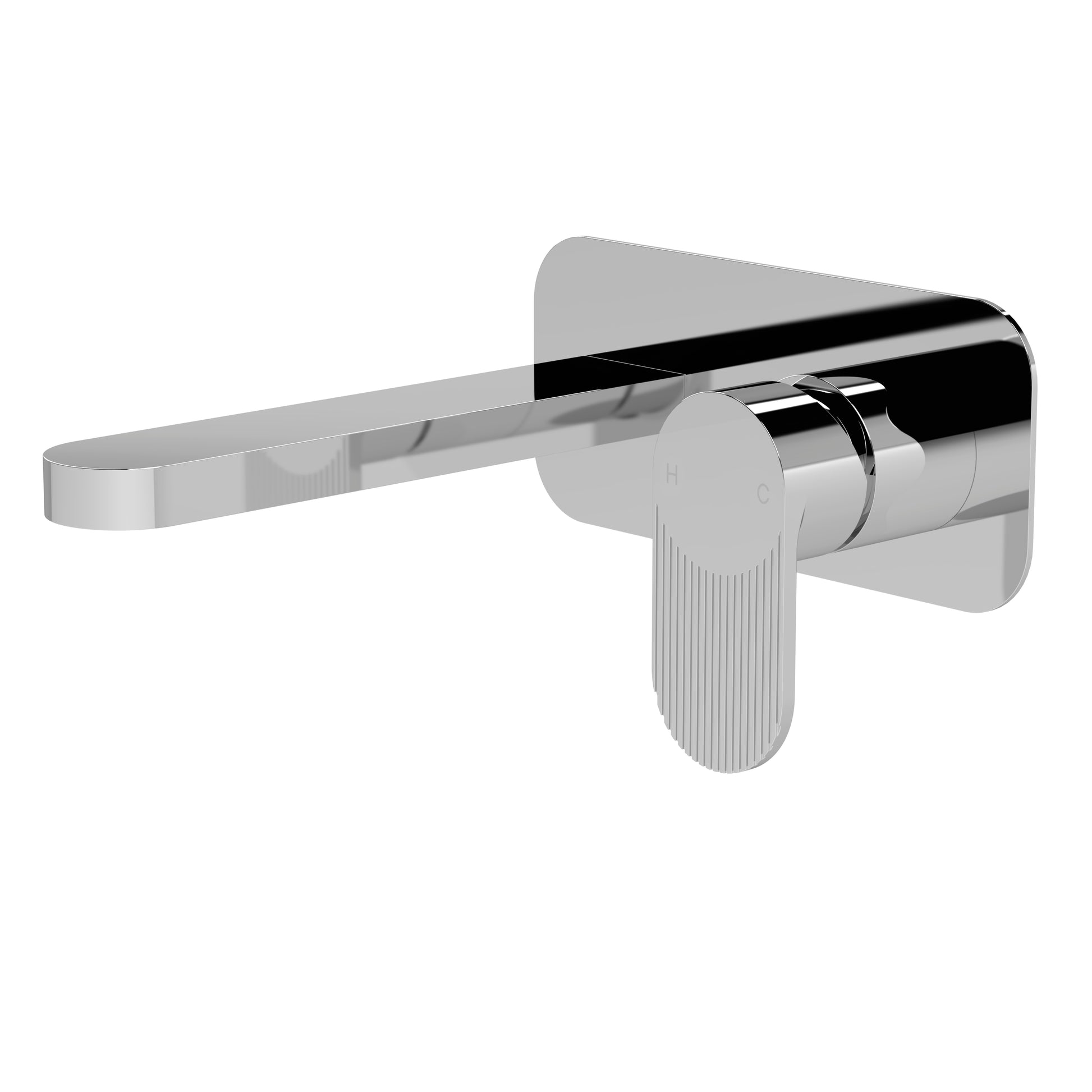 Nuie Wall Mounted 2 Tap Hole Basin Mixer With Plate