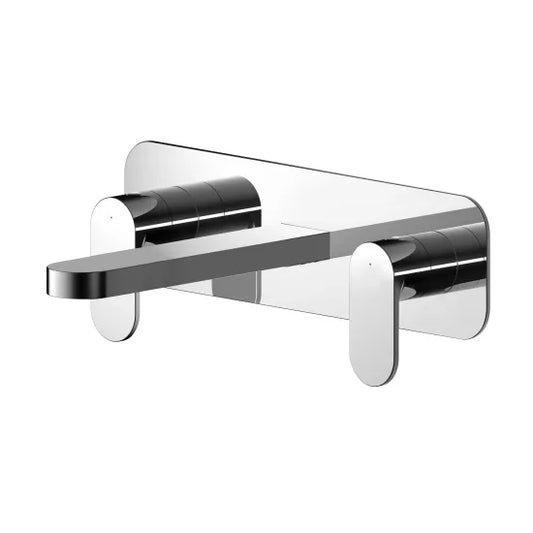 Binsey Wall Mounted Basin Mixer Tap With Plate Chrome