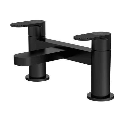 Cyprus Fluted Bath Mixer Tap Black Matt