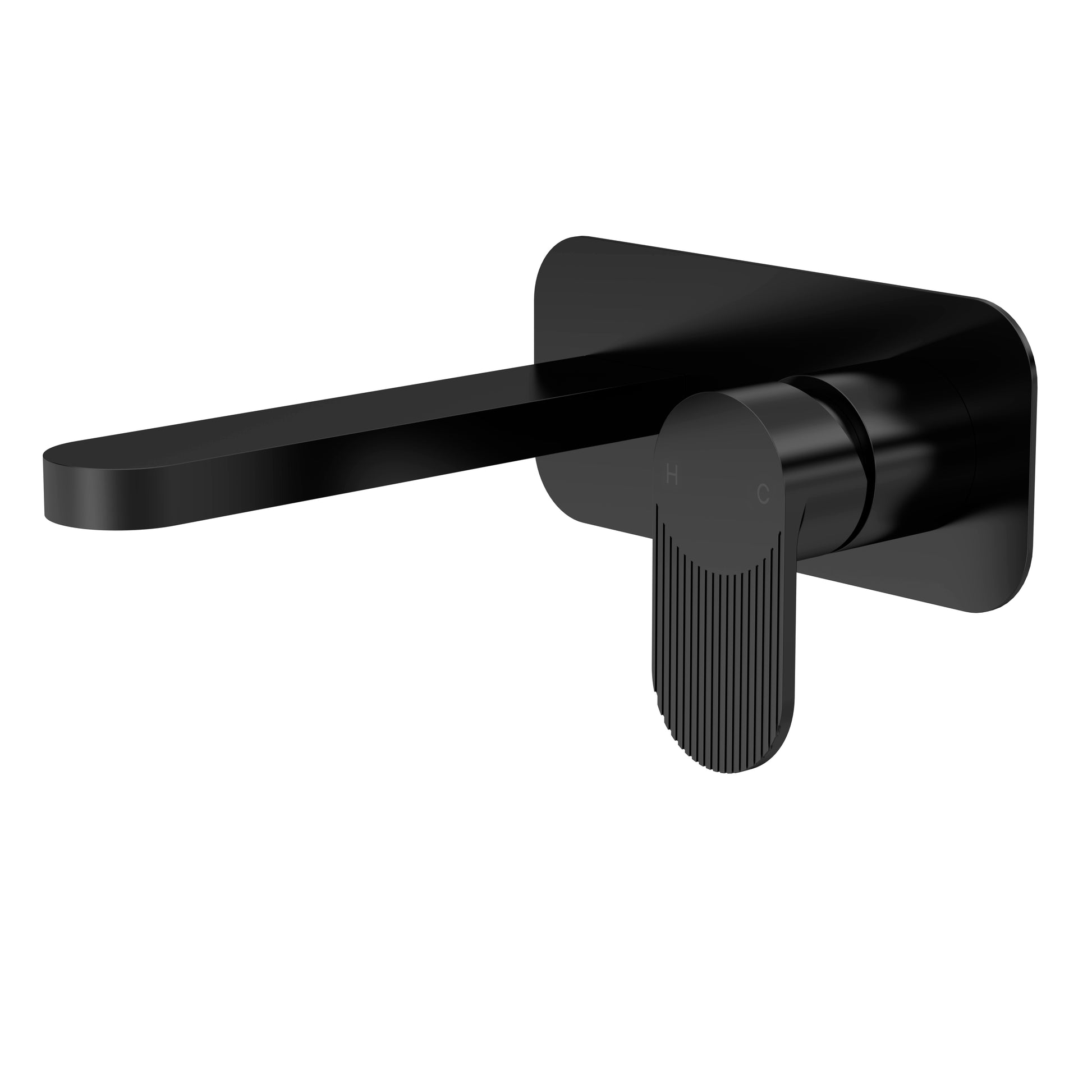 Nuie Wall Mounted 2 Tap Hole Basin Mixer With Plate