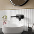 Cyprus Fluted Wall Mounted Basin Mixer Tap With Plate Black Matt