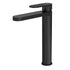 Cyprus Fluted High Rise Basin Mixer Tap Black Matt