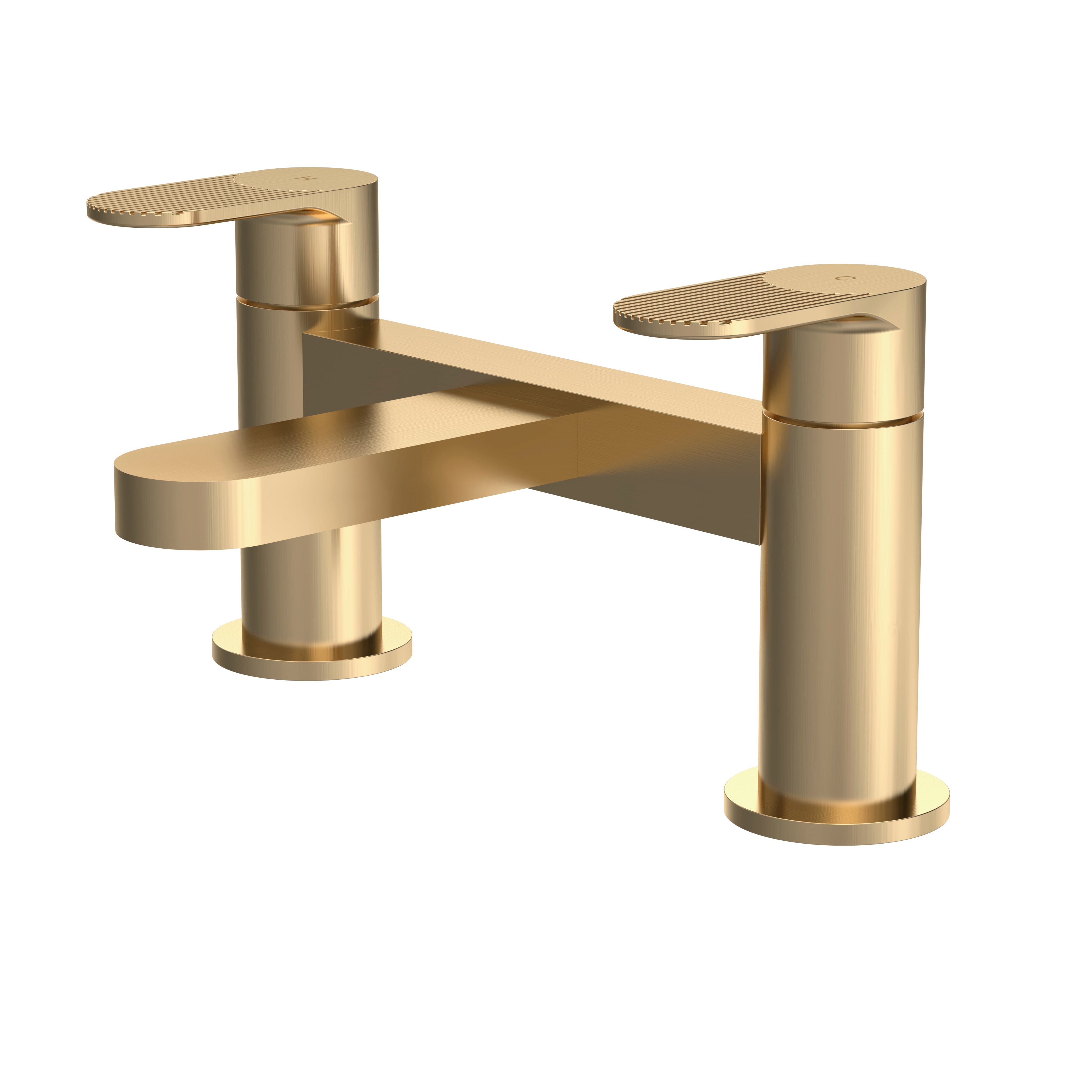 Cyprus Deck Mounted Bath Mixer Tap Brushed Brass