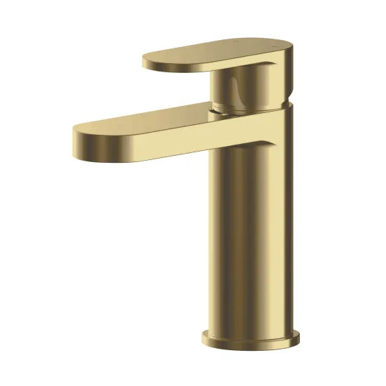 Binsey Mono Basin Mixer Tap with Push Button Waste Brushed Brass
