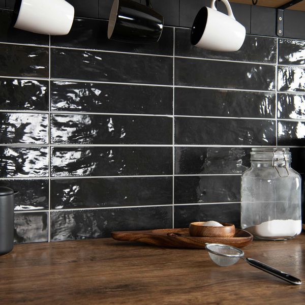 asly black gloss tiles 300x75mm, Floor Tiles, Metro  Tiles, Porcelain Tiles, Wall Tiles, Black Tiles