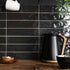 asly black gloss tiles 300x75mm, Floor Tiles, Metro  Tiles, Porcelain Tiles, Wall Tiles, Black Tiles,