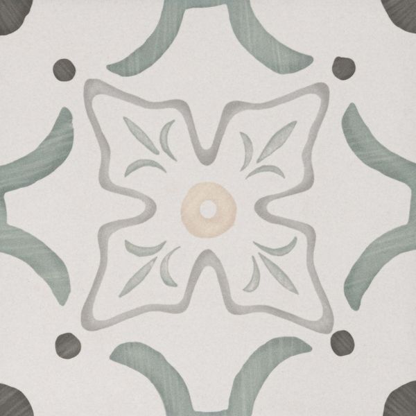 Sirocco Green Flower Tiles 223x223mm