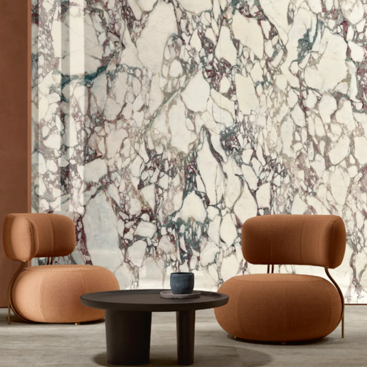 Calacatta Royale Viola Marble Effect Matt Porcelain 1200x600mm Tile