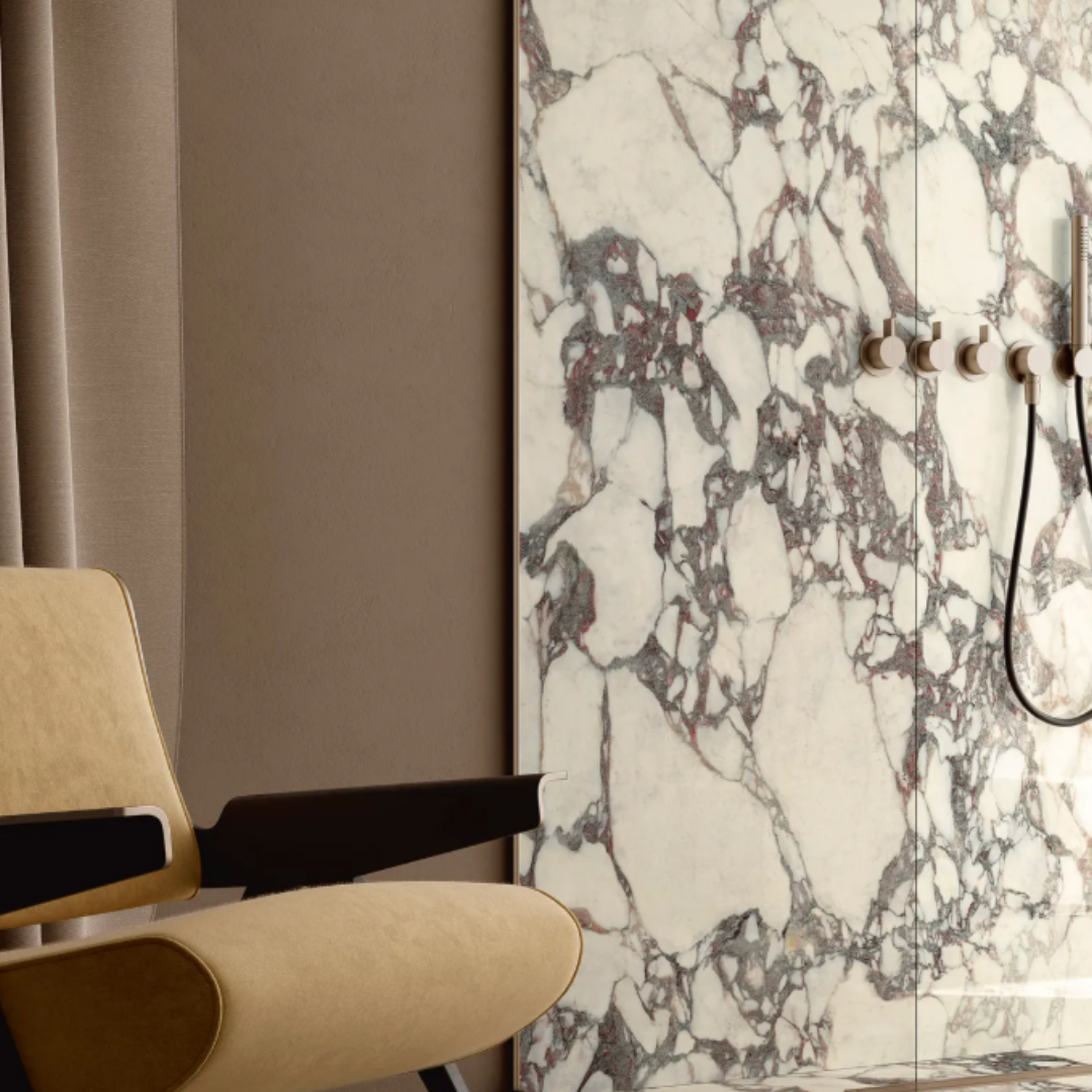 Calacatta Royale Viola Marble Effect Matt Porcelain 1200x600mm Tile