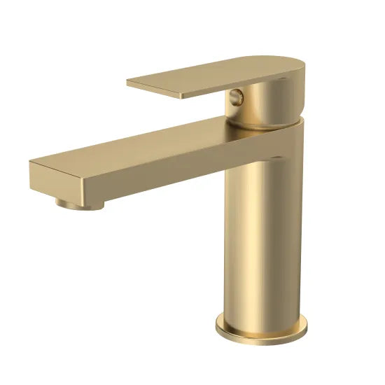 Nuie Canada Mono Basin Mixer With Push Button Waste - Brushed Brass