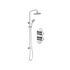 carlo round shower pack two outlet with riser overhead kit 1, Alessio, Mixer Showers, Shower Valves, Showers, 1