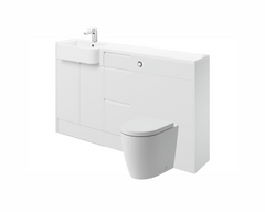 Carrie 1542mm Basin  WC & 3 Drawer Unit Pack (LH) - White Gloss