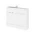 fusion combination toilet and vanity unit 1000mm white gloss, Hudson Reed, Bathroom Cabinet, 2