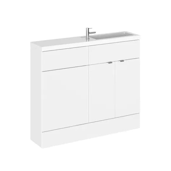 Fusion Combination Toilet and Vanity Unit 1000mm White Gloss