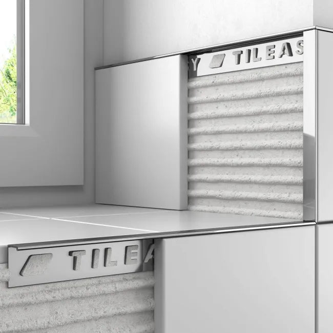 Straight Edge Metal Tile Trim 10mm Chrome