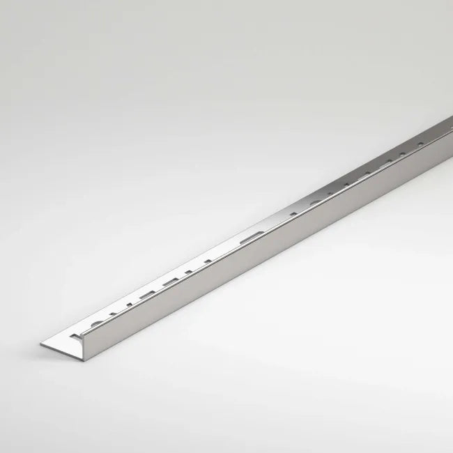 Straight Edge Metal Tile Trim 10mm Chrome