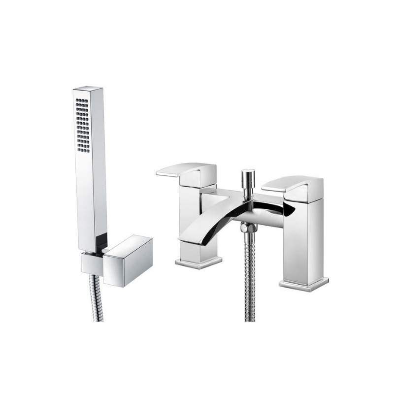 Cira Chrome Bath Filler Mixer Tap with Shower Kit