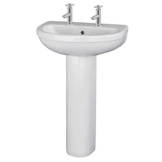 Ivo 550mm 2TH Basin & Pedestal