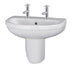 Ivo 550mm Basin 2TH & Semi Pedestal