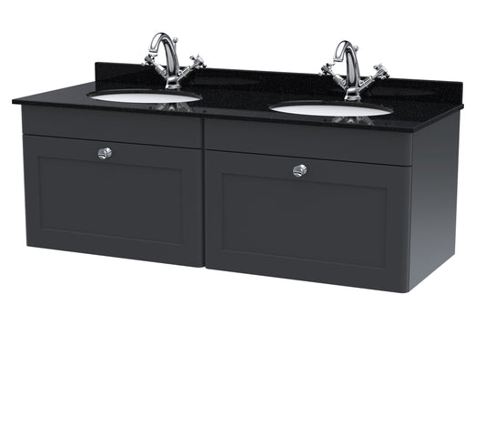 Nuie 1200mm Wall Hung 2 Drawer Vanity & Marble Top