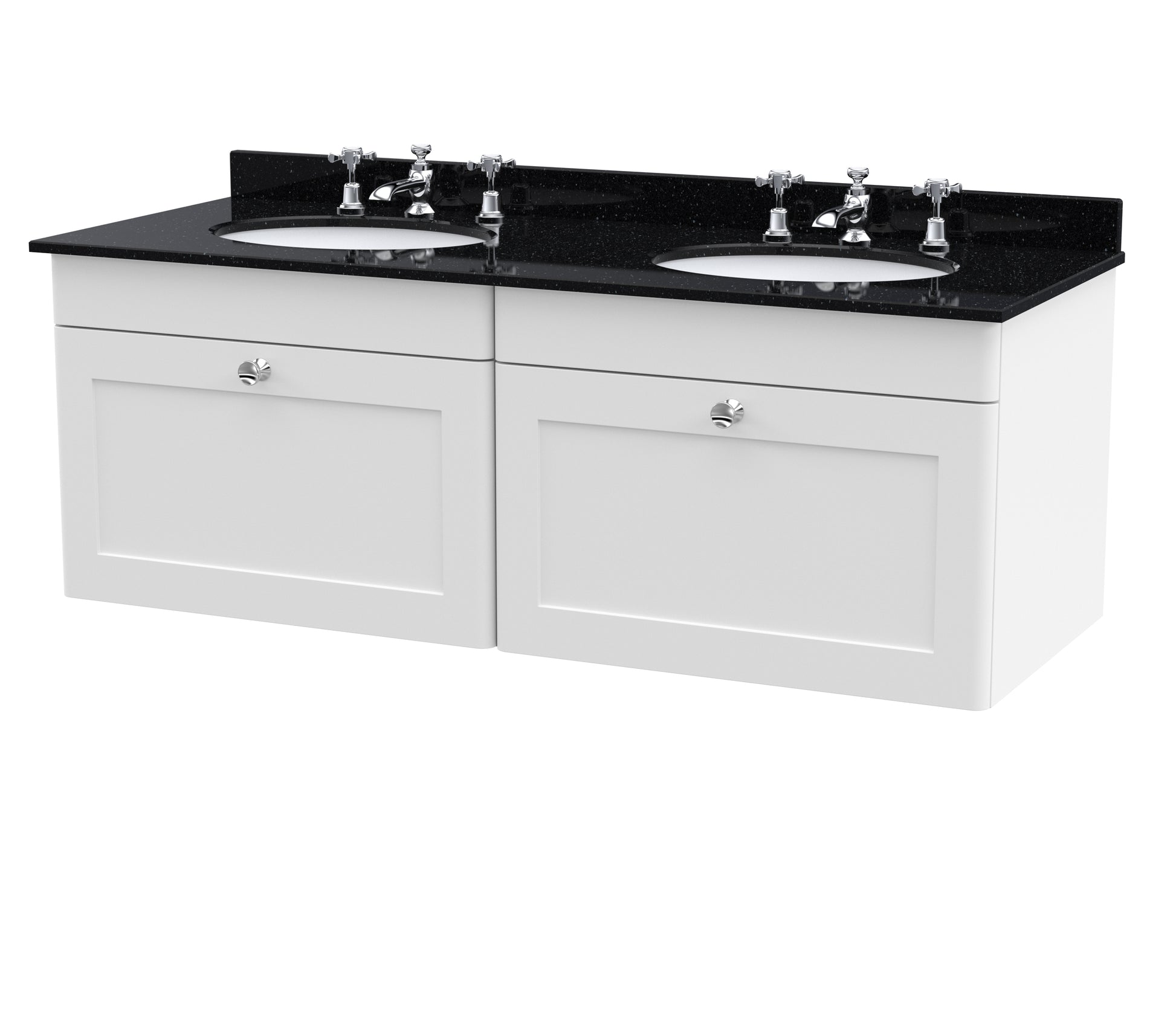 Nuie 1200mm Wall Hung 2 Drawer Vanity & Marble Top