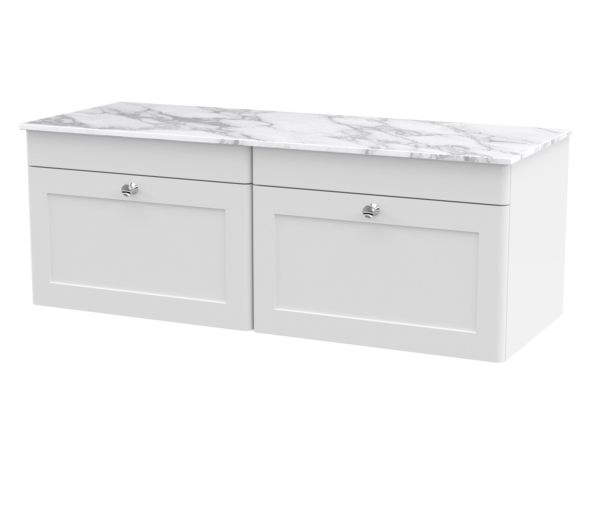 Nuie 1200mm Wall Hung 2-Drawer Vanity with Marble Top