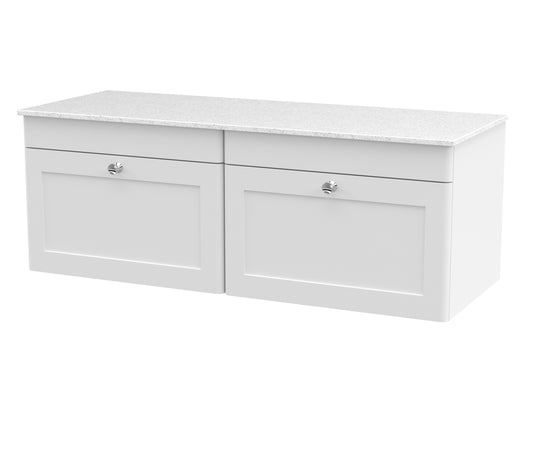 Nuie 1200mm Wall Hung 2-Drawer Vanity with Marble Top