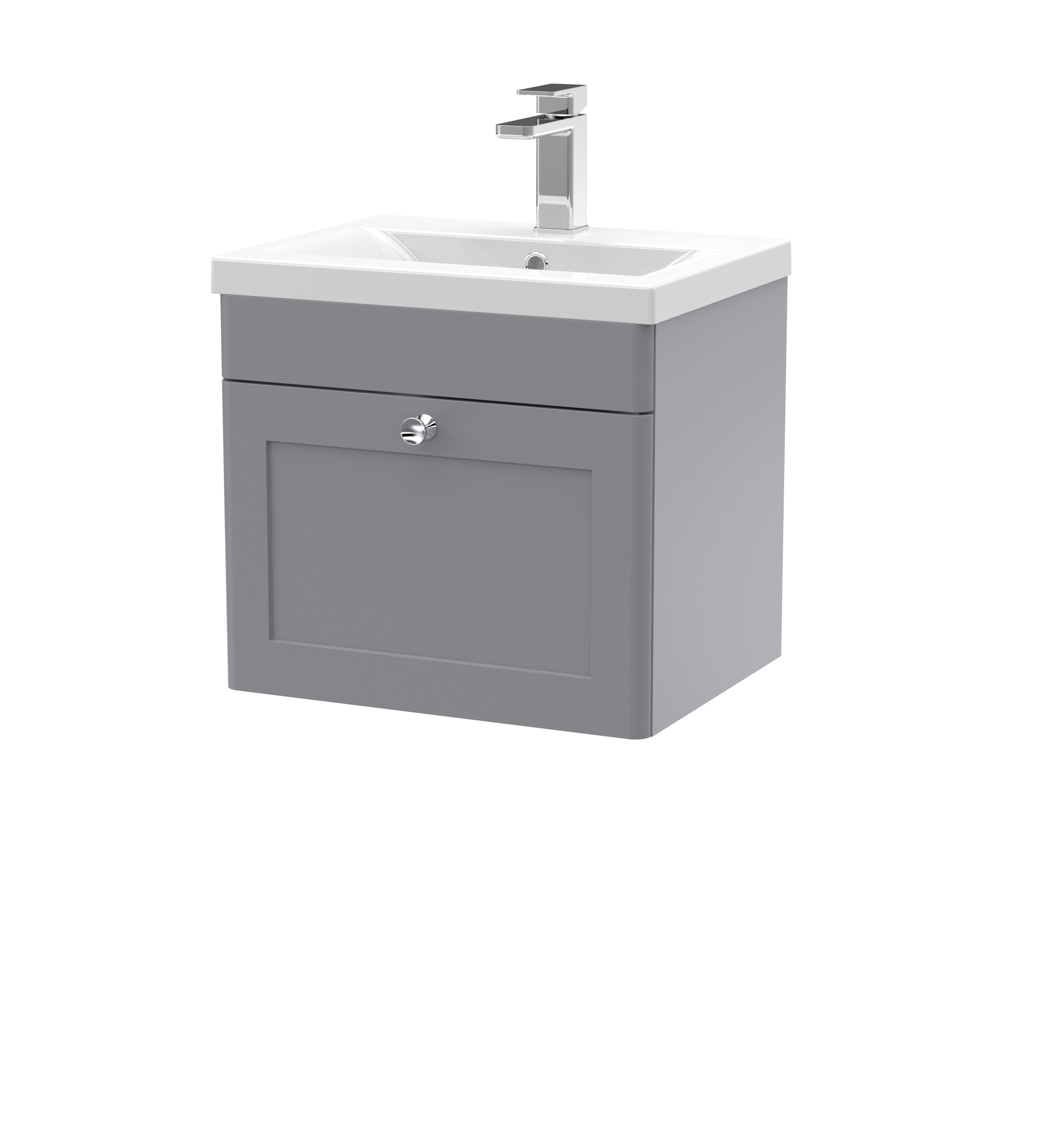 Nuie Classique 500mm Wall Hung 1 Drawer Vanity & Mid-Edge Ceramic Basin