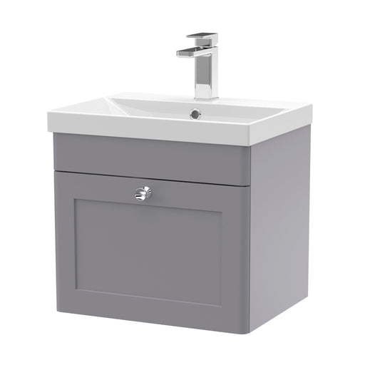 nuie 500mm wall hung 1 drawer vanity basin 3clc291e, Nuie, Wall Hung Vanity Unit, 1
