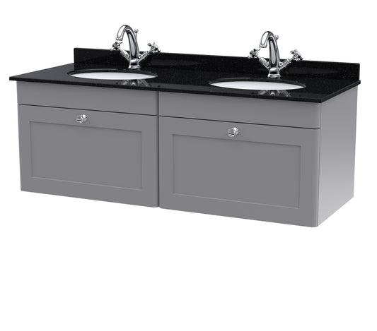 Nuie 1200mm Wall Hung 2 Drawer Vanity & Marble Top