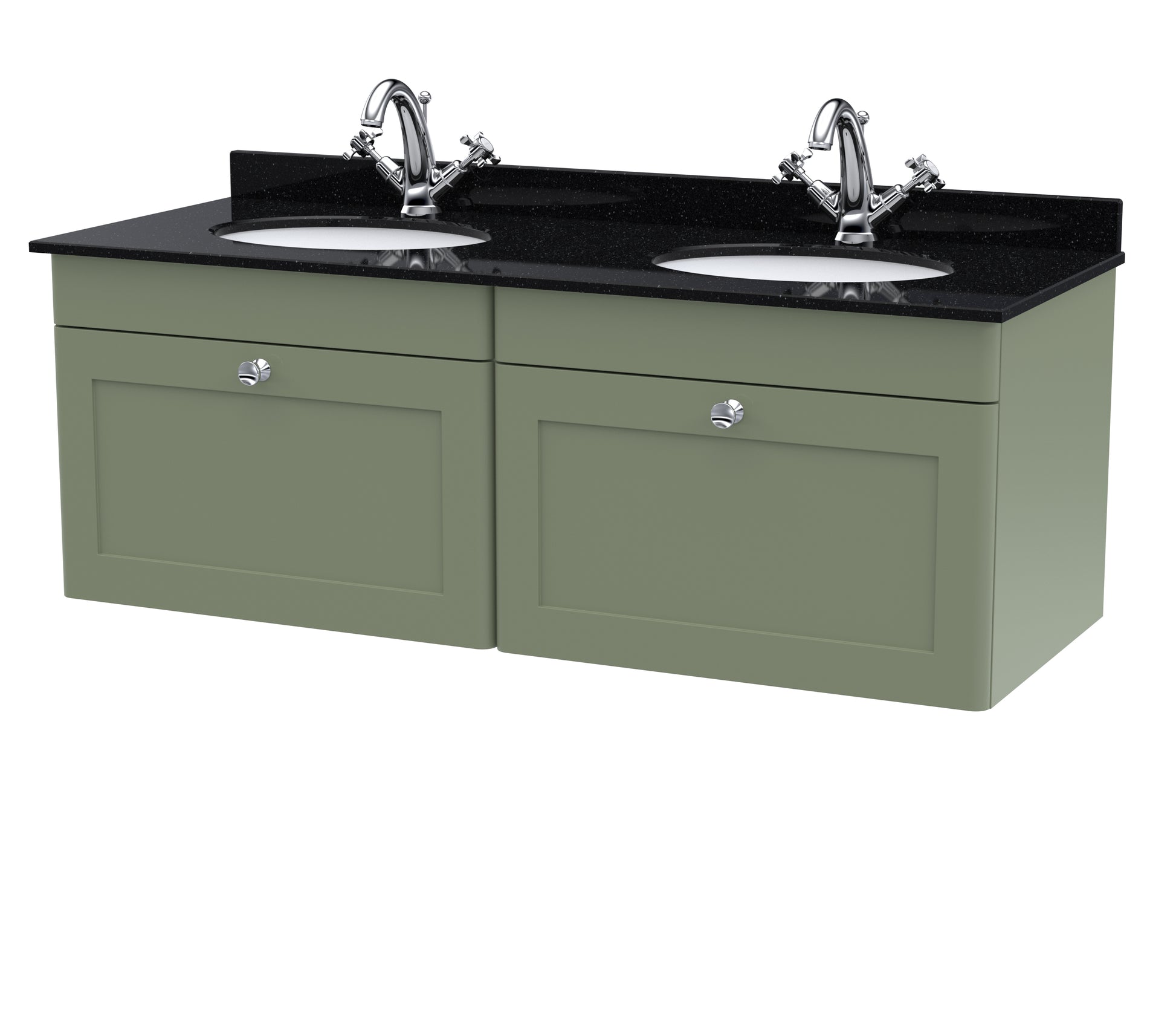 Nuie 1200mm Wall Hung 2 Drawer Vanity & Marble Top