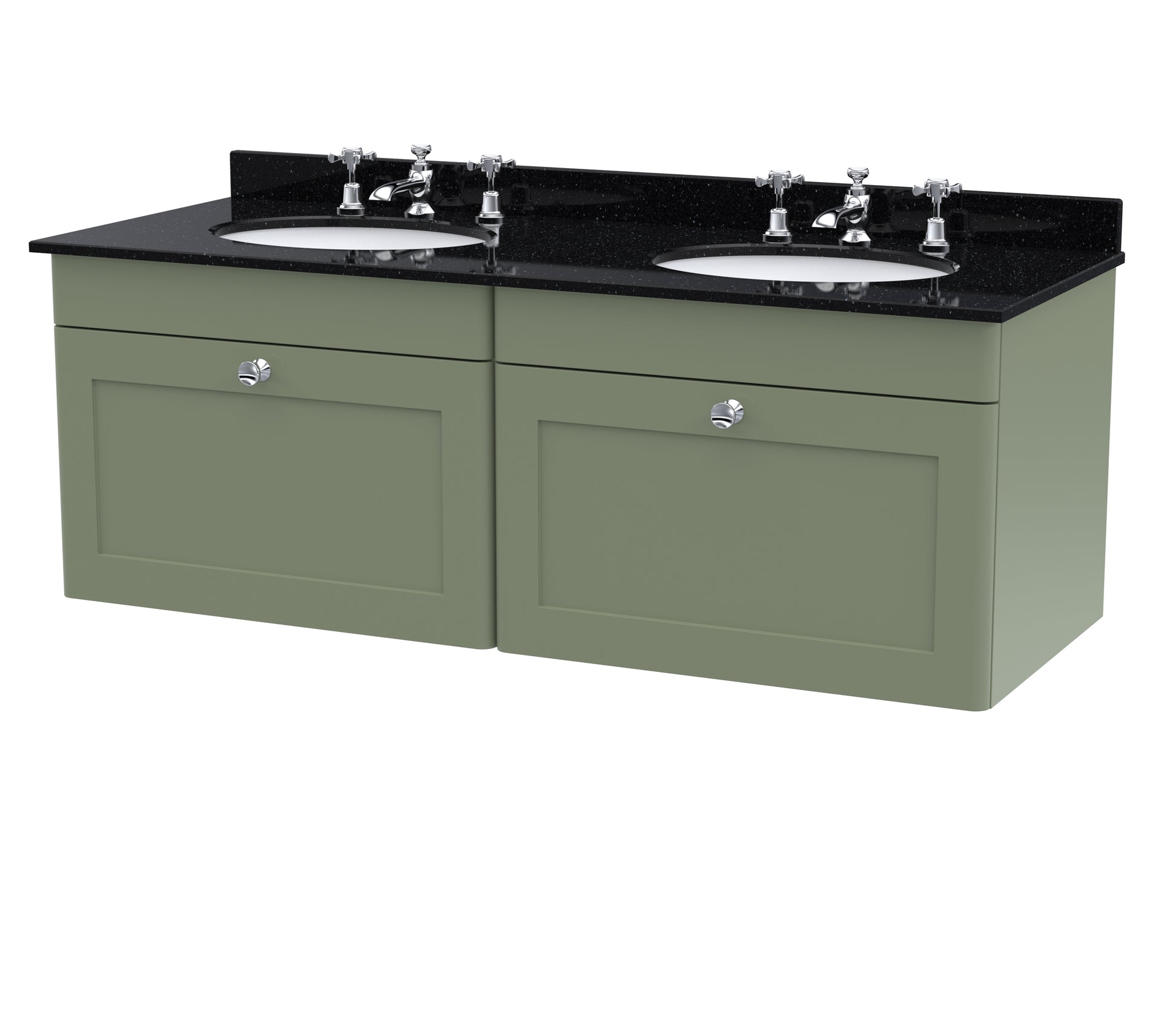 Nuie 1200mm Wall Hung 2 Drawer Vanity & Marble Top