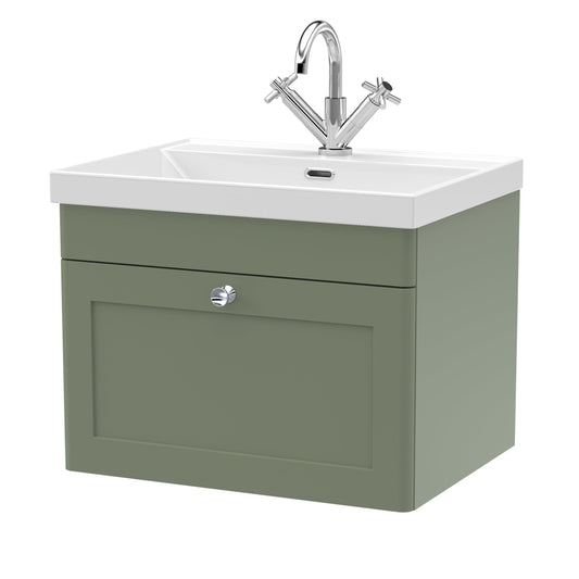 nuie 600mm wall hung 1 drawer vanity with basin 1 tap holeclc894e, Nuie, Wall Hung Vanity Unit, 1