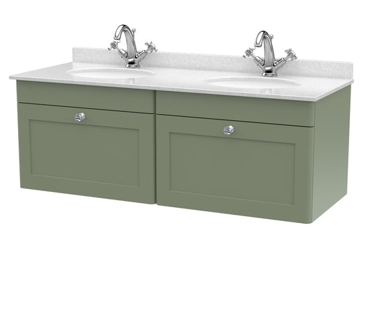 Nuie 1200mm Wall Hung 2 Drawer Vanity & Marble Top