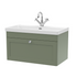 Classique Satin Green 800mm Wall Hung 2-Door Vanity & Thin-Edge Ceramic Basin